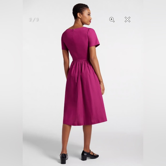 ModCloth NWT Fabulous Fit And Flare Shirt Dress - Raspberry - Picture 2 of 3